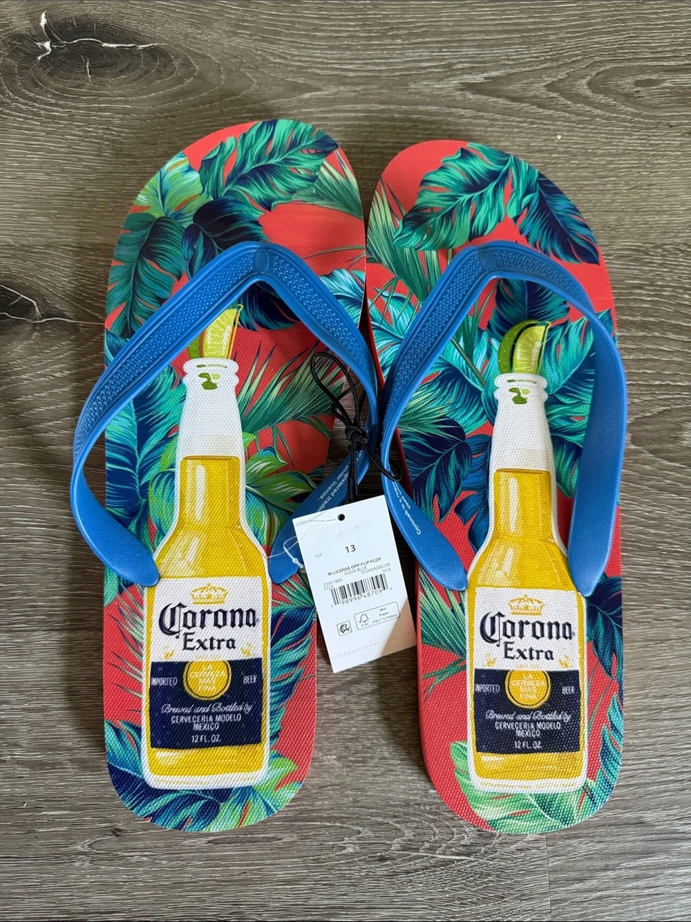 Tropical Blue Flip Flop Sandals